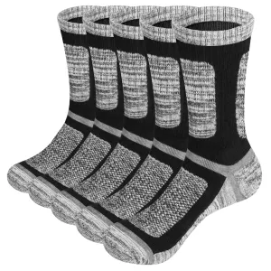 Men's Padded Mid-Tube Athletic Socks Work Boot Socks - 5 Pairs