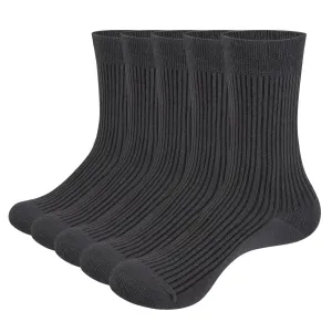 Men's mid-calf socks comfortable cotton everyday business formal socks - 5 pairs