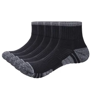 5 Pairs Men's Cushioned Ankle Socks Cotton Running Socks