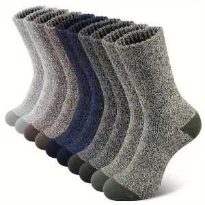 5 pairs of men's thick hiking socks winter warm socks